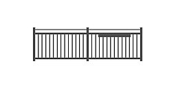 Einzelstab Balkon standard in anthrazit, Modell Siena, auf weißem Hintergrund